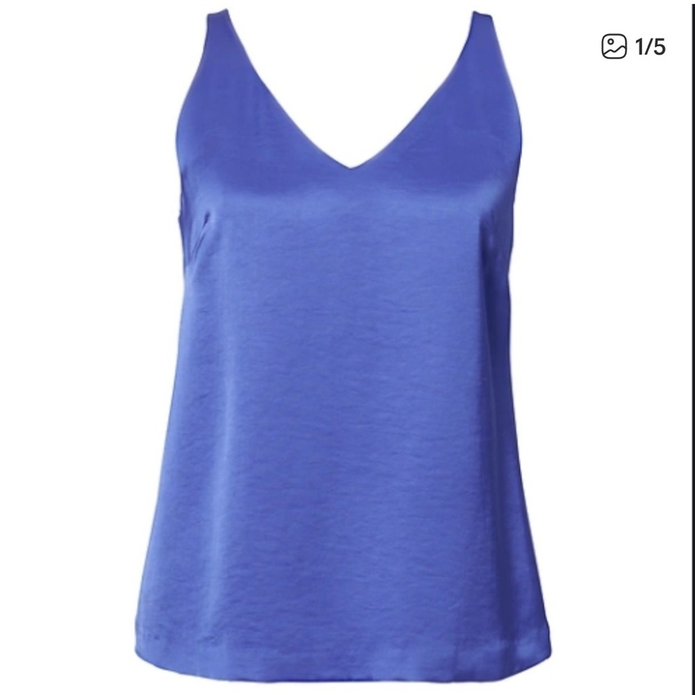 Banana Republic Blue Satin Cami Tank Top small